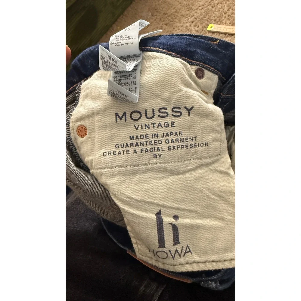 Moussy Vintage Womens Factory Distressed Slim Tapered Jeans Blue Size 27 - Picture 7 of 9